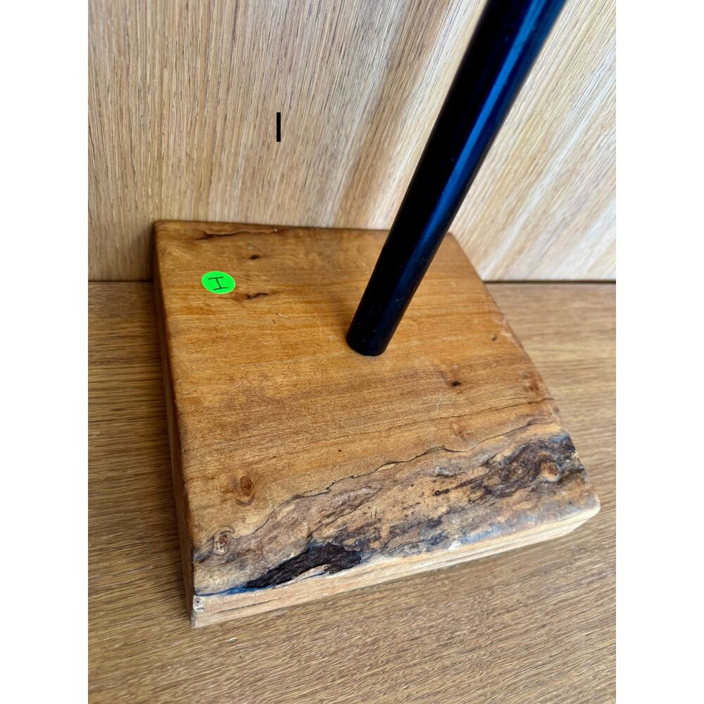 “I” Custom Steel & Wood Retail Display Stand LIVE edge– Adjustable Height